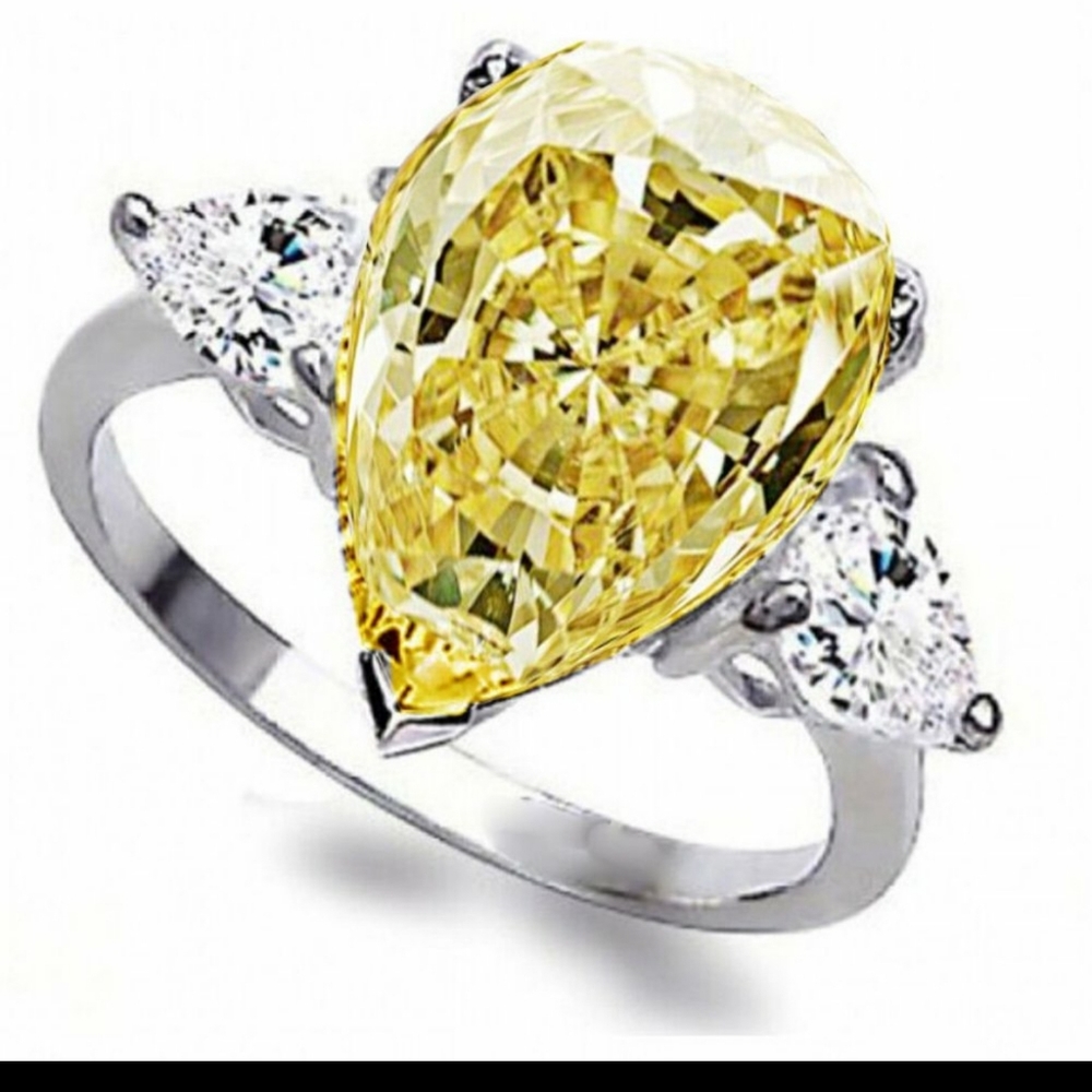 Ladies 925 silver gold filled topaz ring
